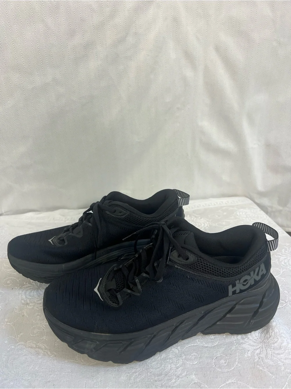 Hoka Men’s Gaviota Black Athletic Walkng Running Shoes Lace Up Max Support 8.5D👍